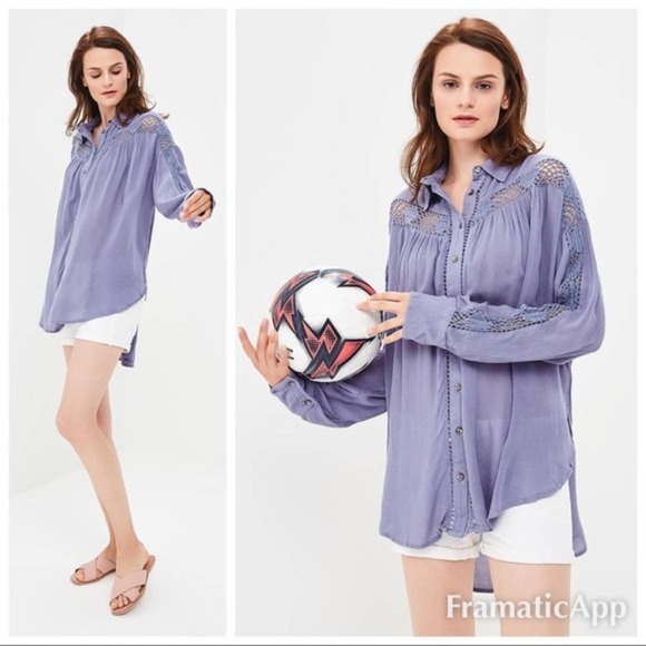 NWT Free People Western Button Down Top Shirt - Picture 9 of 9